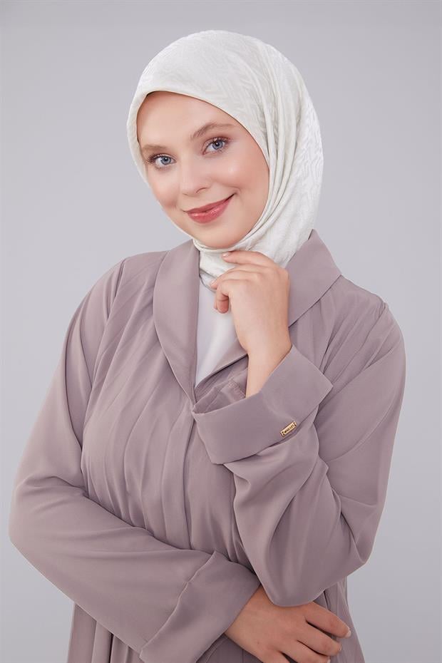 Koyu Vizon Yaka Detaylı Ferace