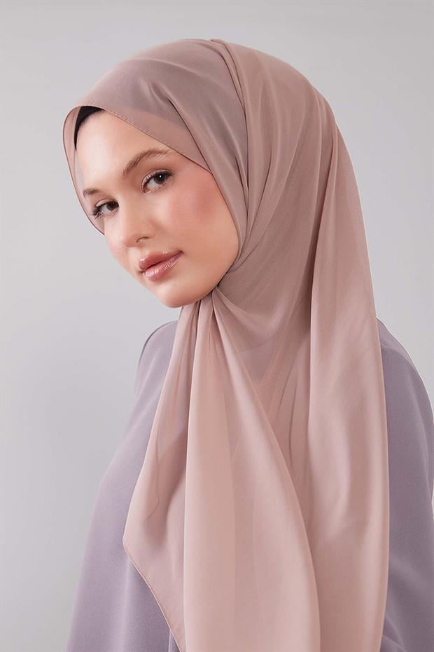 Koyu Vizon Lux Şifon Şal