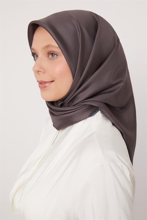 Koyu Zümrüt Çift Taraflı Twill İpek Eşarp