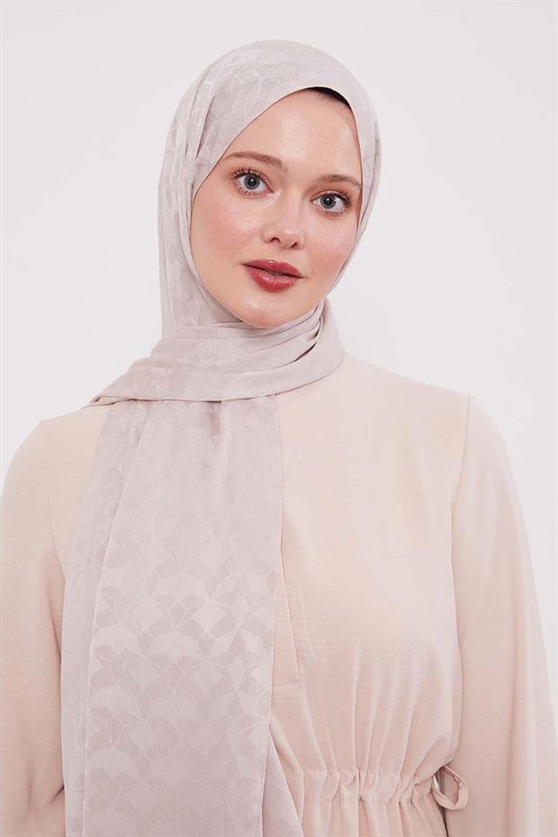 Koyu Bej Kristal Desen Jakar Capri Şal