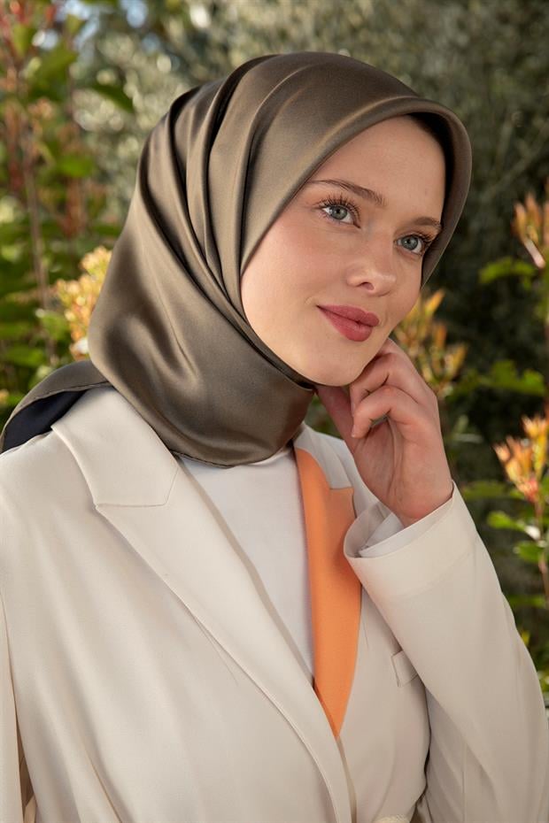 K.Vizon Çift Taraflı Twill İpek Eşarp