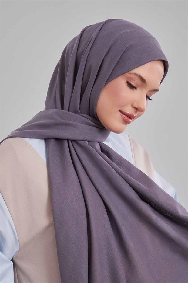 Koyu Gri Düz Tensel Şal