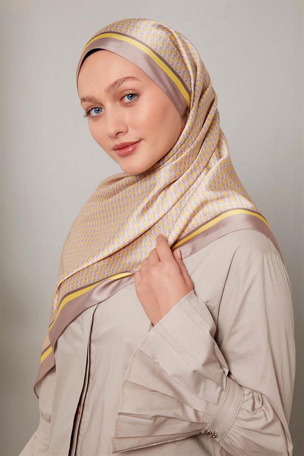 Koyu Vizon Halkalı Benek Desen Angel Şal