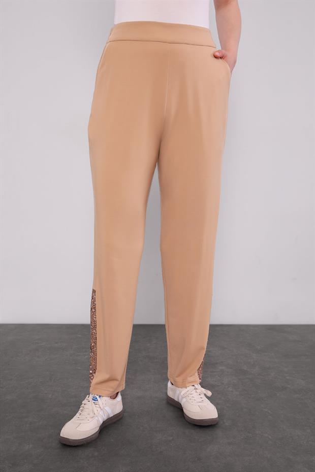 Koyu Bej Pul Cep Detaylı İkili Takım