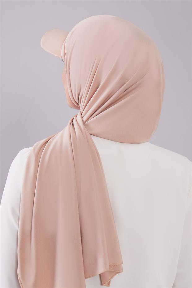 Koyu Bej Pratik Şapkalı Şal