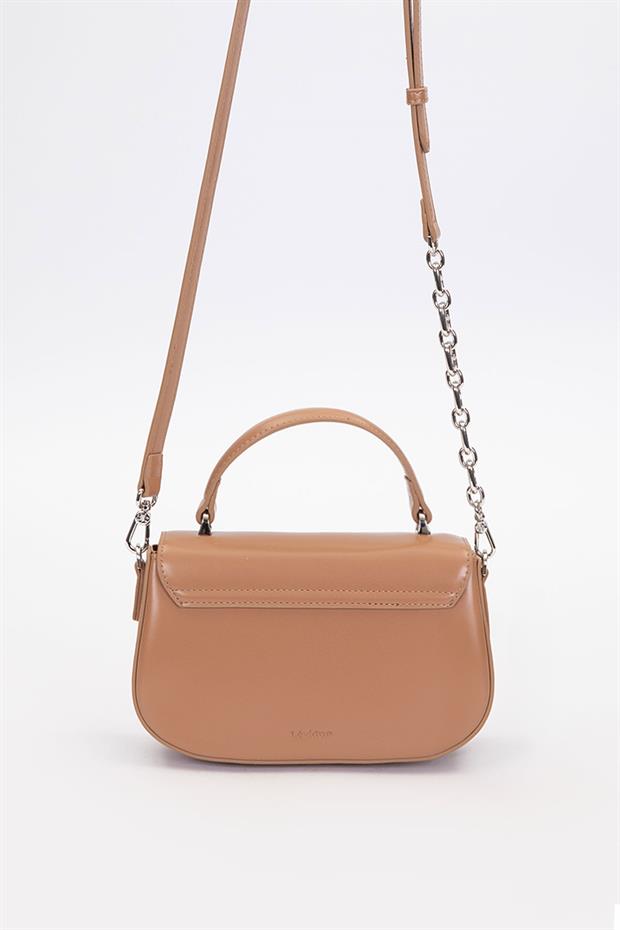 Kahve Aksesuar Kapaklı Omuz Çantası