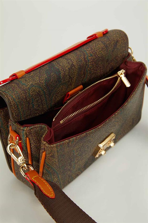 Kahve Askı Cüzdan Detaylı El Çantası