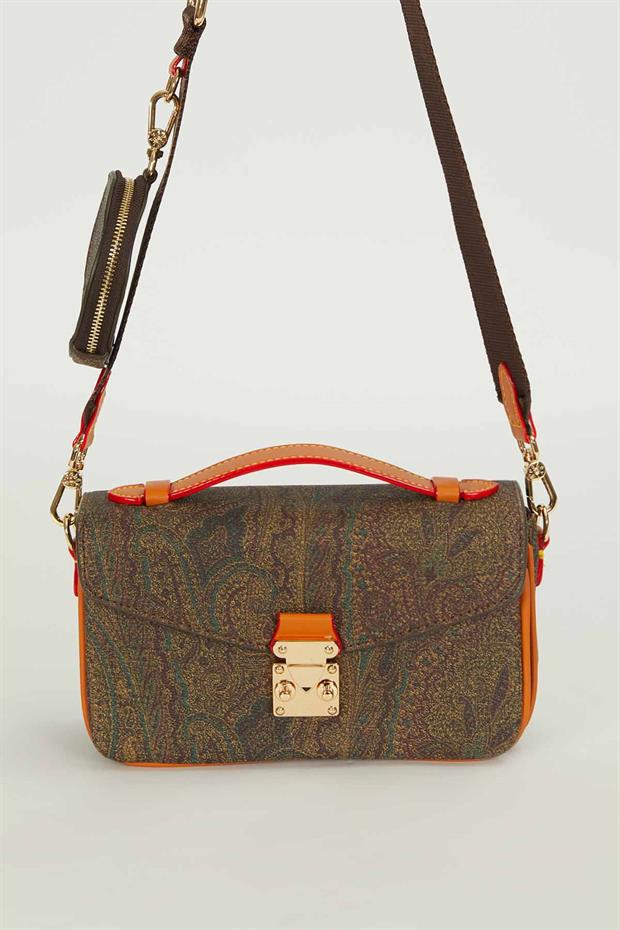 Kahve Askı Cüzdan Detaylı El Çantası