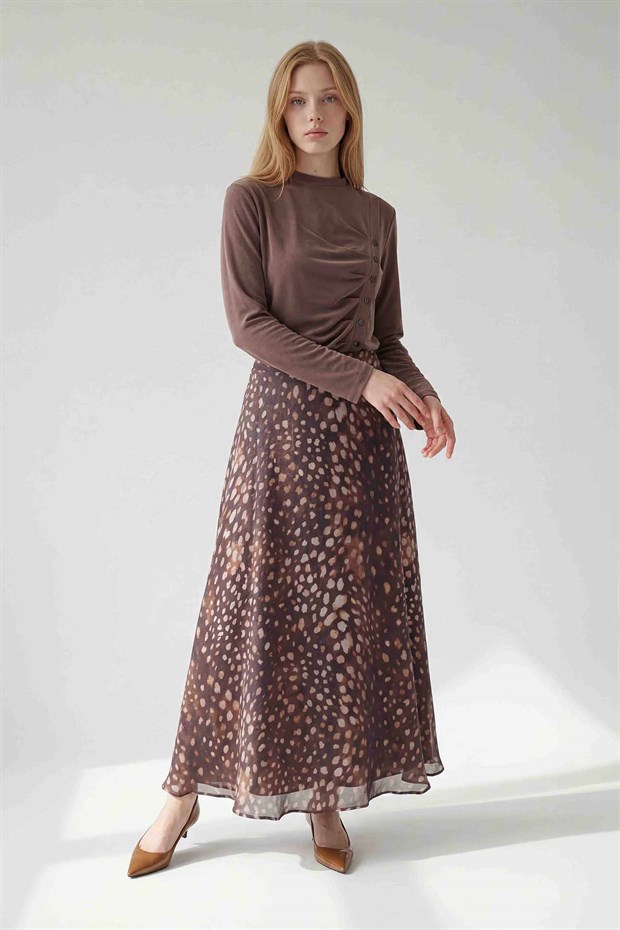 Kahve Bambi Desen Etek