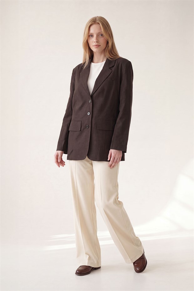 Kahve Blazer Ceket