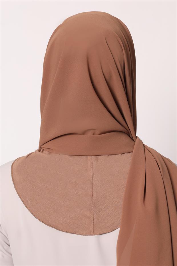 Kahve Büyük Hijap Şifon Şal