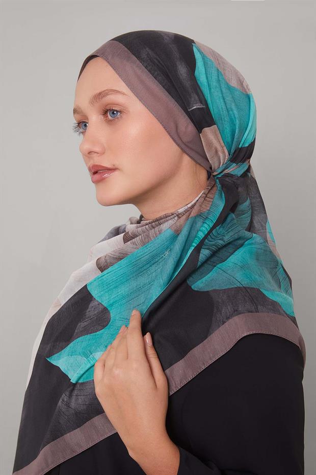 Kahve Çiçek Desen Sport Şal