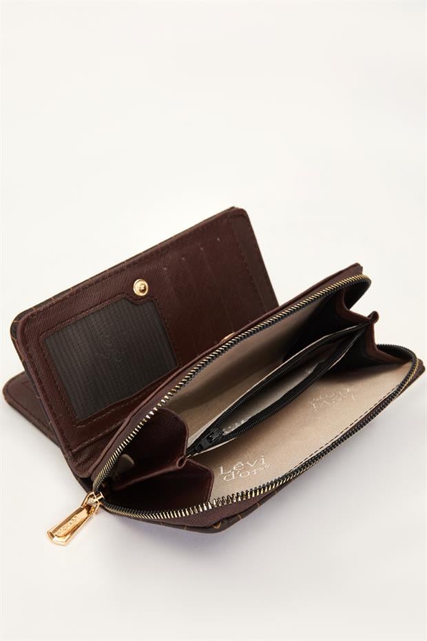 KAHVE Çift Gözlü Cüzdan