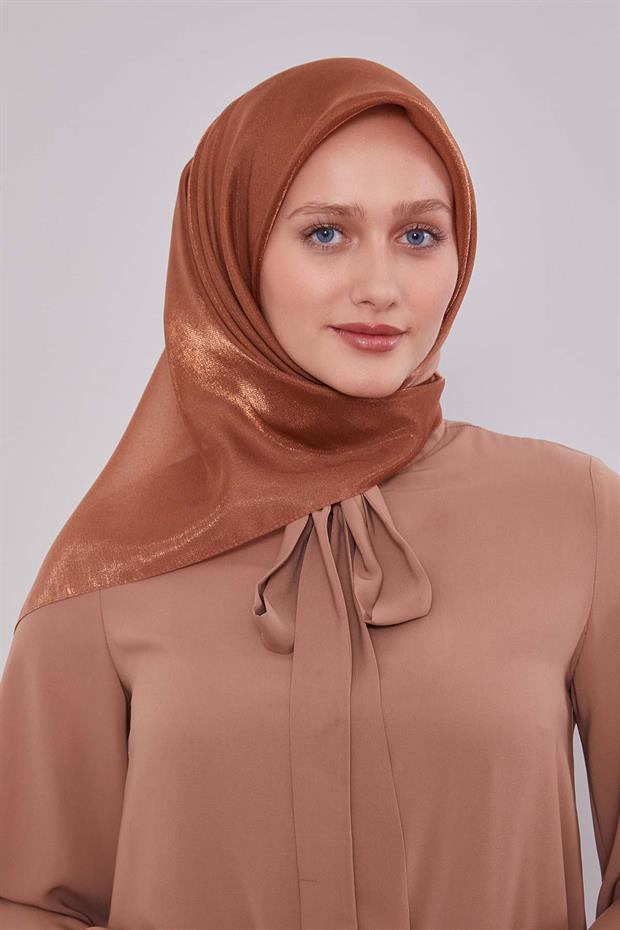 Kahve Çift Renk Kehribar Eşarp