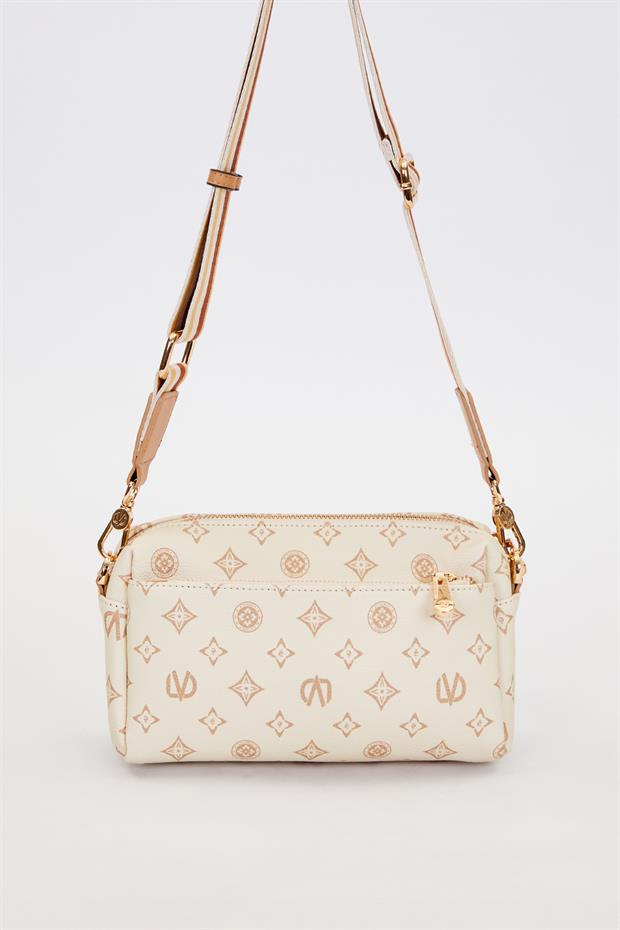 Kahve Çizgi Kuşaklı Omuz Çantası