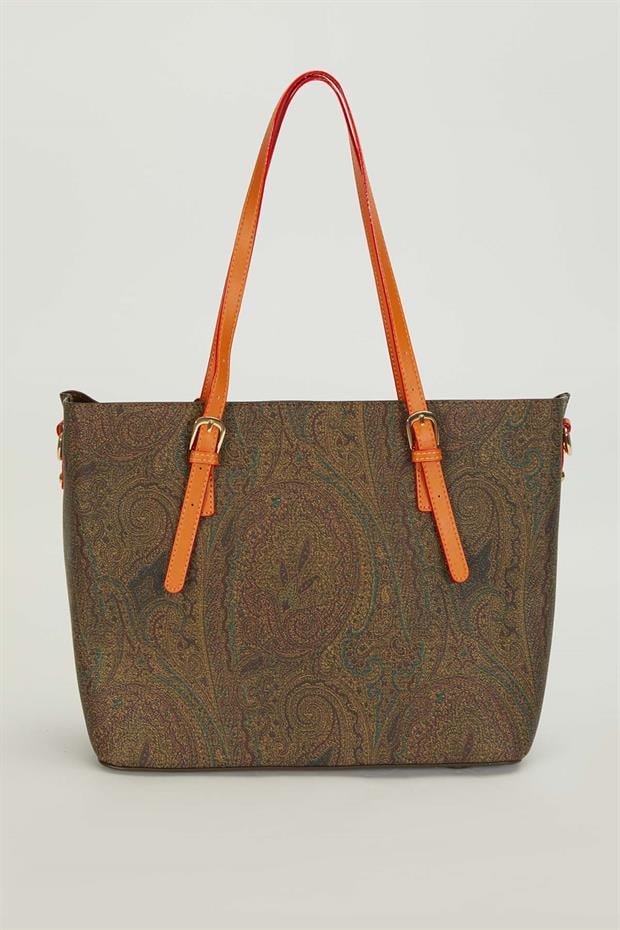 Kahve Çoklu Çanta Detaylı Omuz Çantası