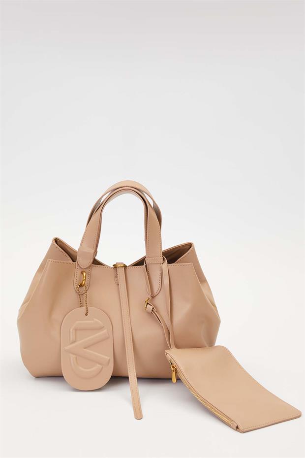 Kahve Cüzdan Detaylı El Çantası