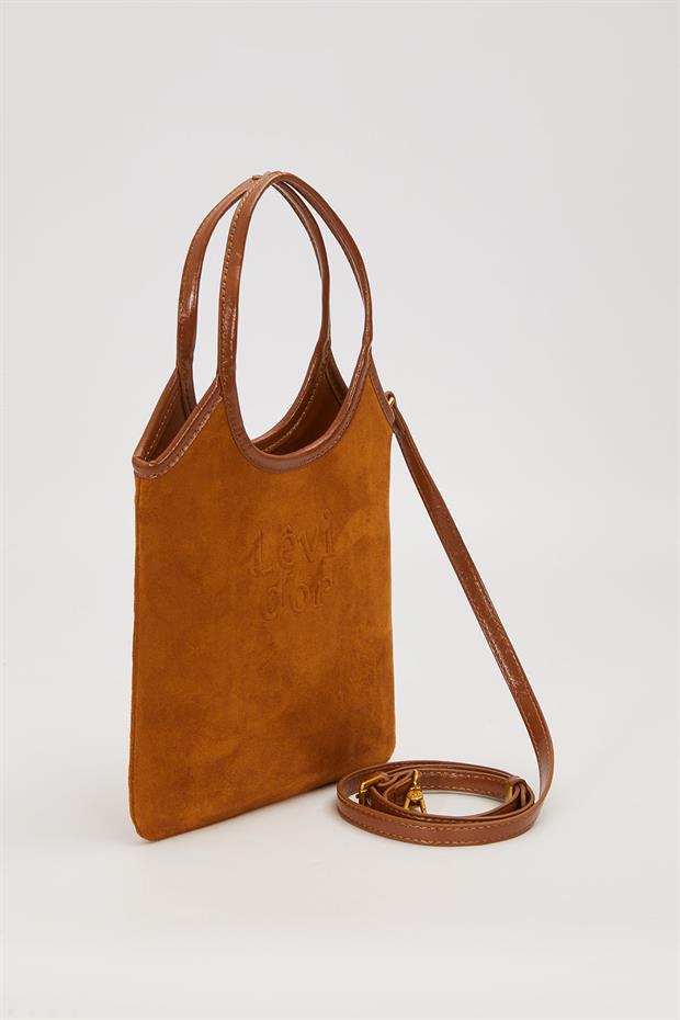 Kahve Deri Askı Detaylı El Çantası