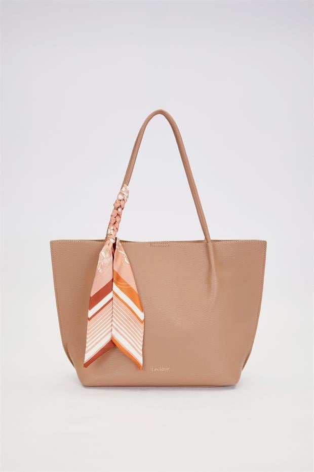 Kahve Fular Detaylı Omuz Çantası