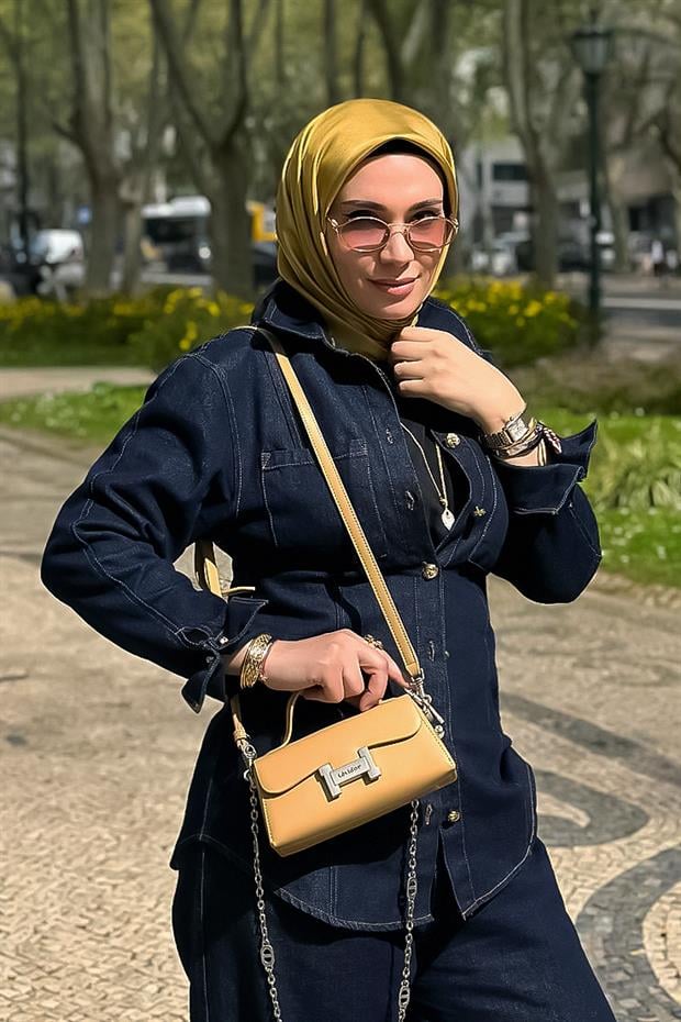 Kahve Gizli Cep Detaylı Omuz Çantası