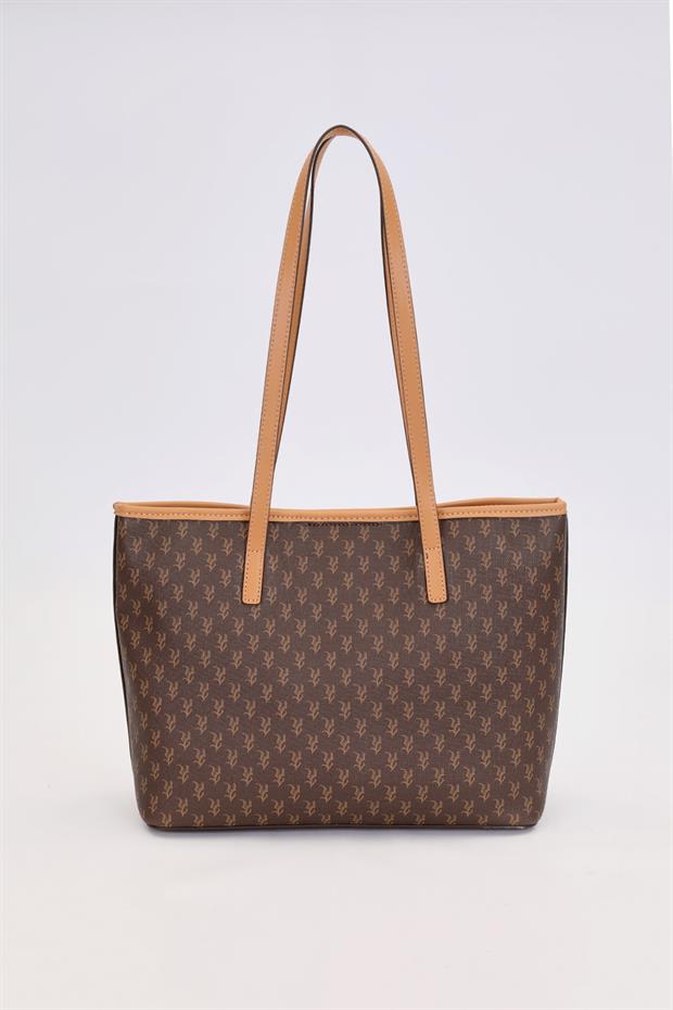 Kahve Gold Akseusar Detaylı Omuz Çantası