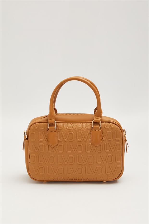 Kahve Kabartma Logo Baskılı El Çantası