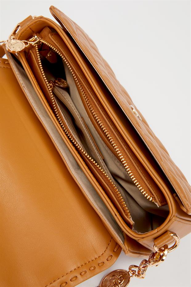 Kahve Kalp Toka Detay Omuz Çantası