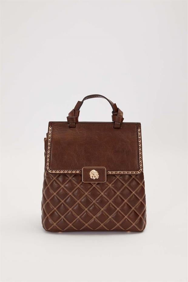 Kahve Kapitone Model Sırt Çantası