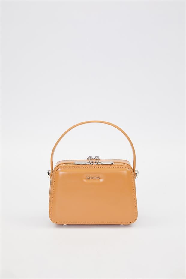 Kahve Kare Bombe Görünümlü Omuz Çantası