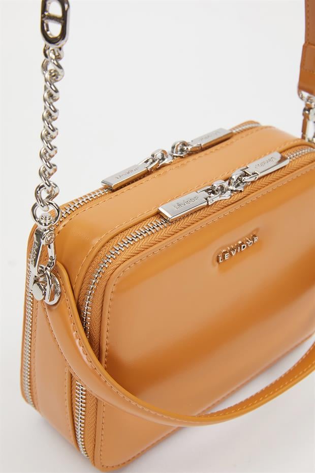 Kahve Kare Bombe Görünümlü Omuz Çantası