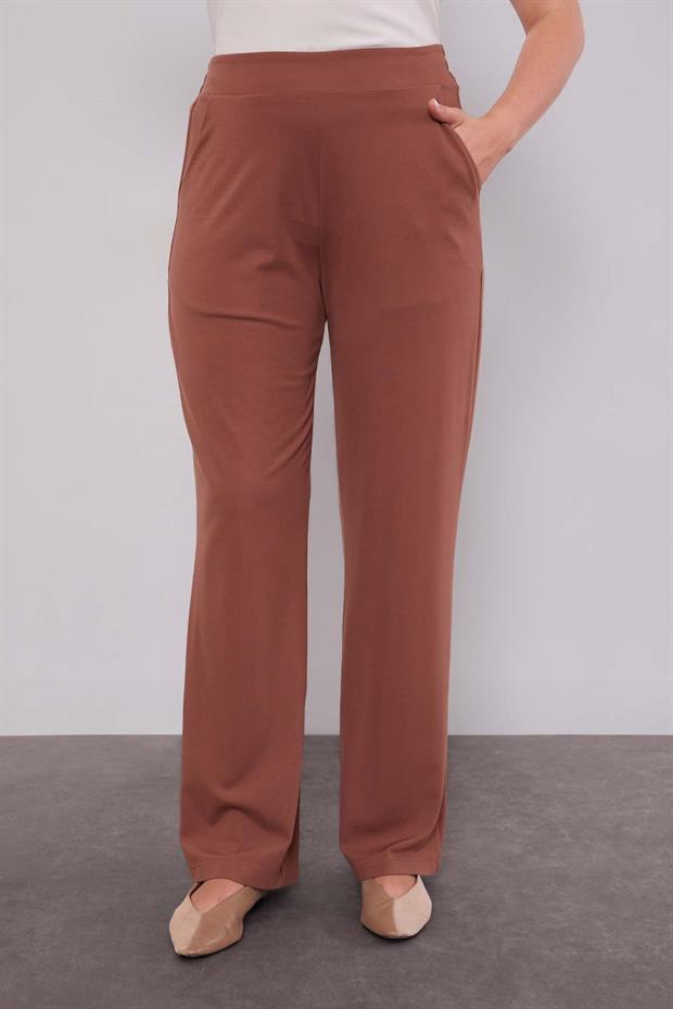 Kahve Kenar Desen Detaylı Taşlı İkili Takım