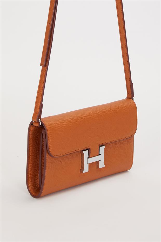 Kahve Kenar Dikiş Detaylı Omuz Çantası