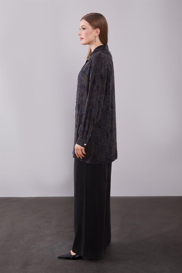 Kahve Kendinden Desenli Cupra İkili Takım