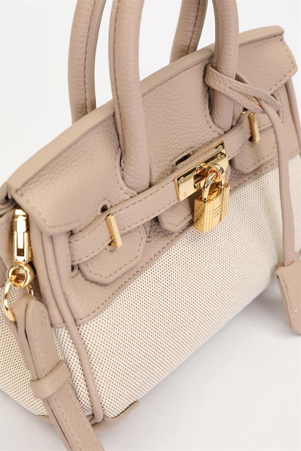 Kahve Kilit Detay El Çantası