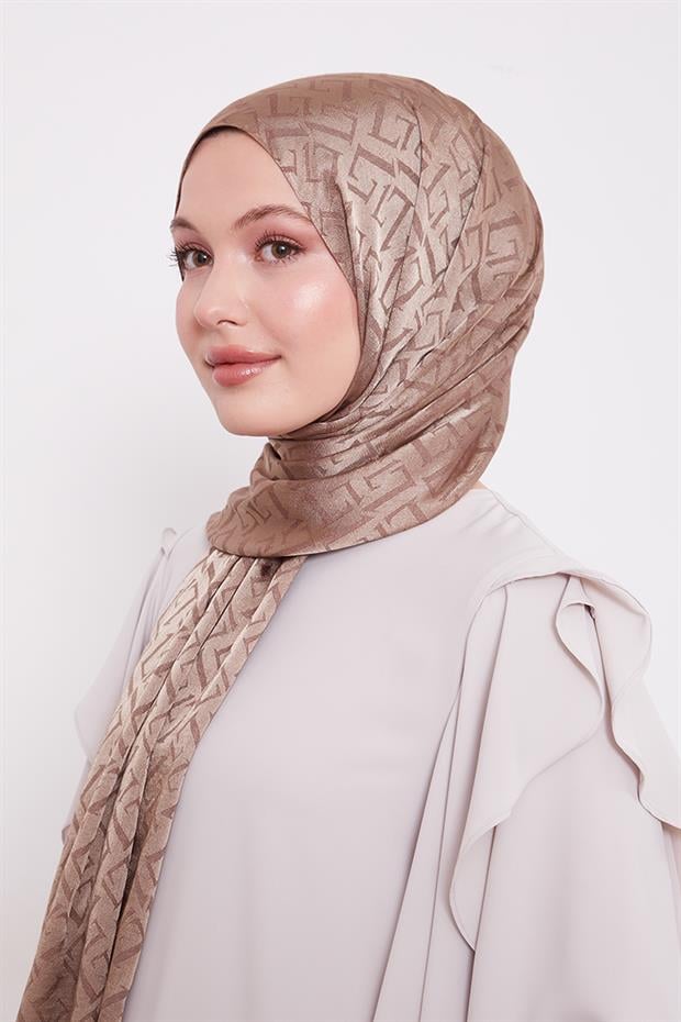 Kahve L Desen İtalyan Jakar Şal