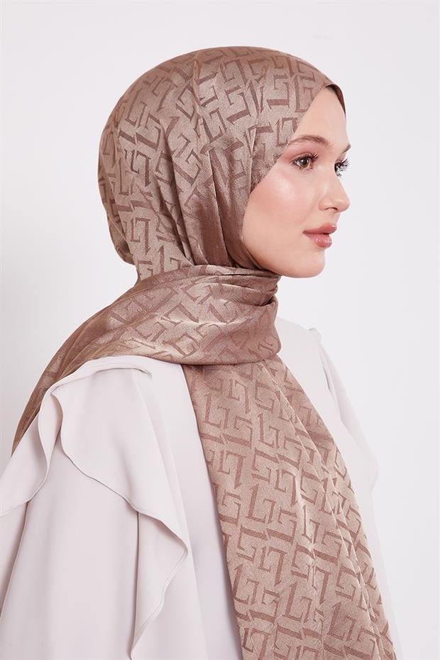 Kahve L Desen İtalyan Jakar Şal