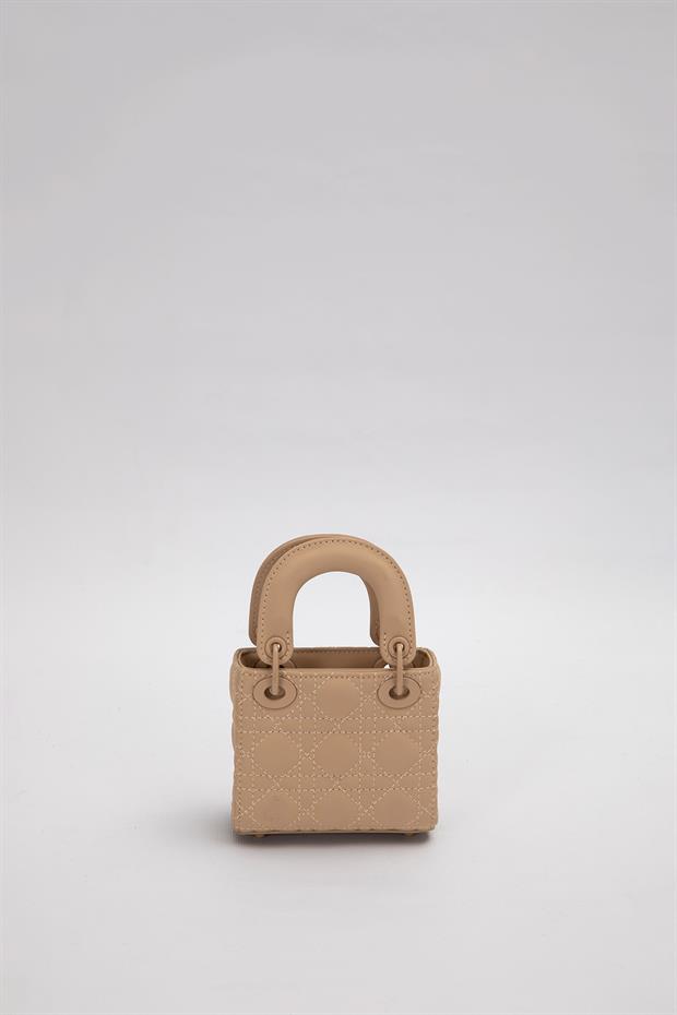 Kahve Mini Boy Aksesuar Detaylı El Çantası