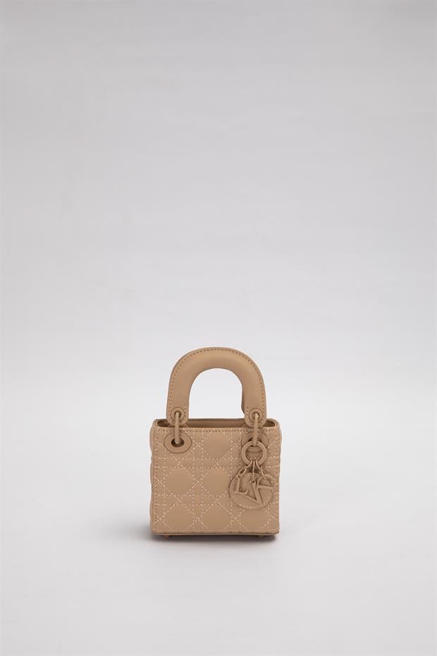 Kahve Mini Boy Aksesuar Detaylı El Çantası