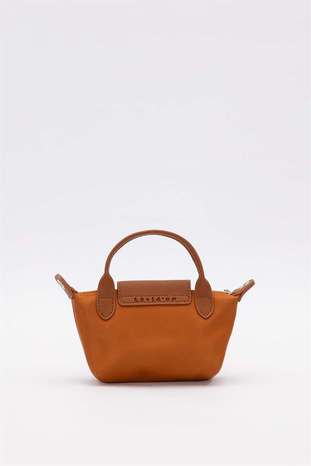 Kahve Mini Boy Deri Kapak Detaylı El Çantası