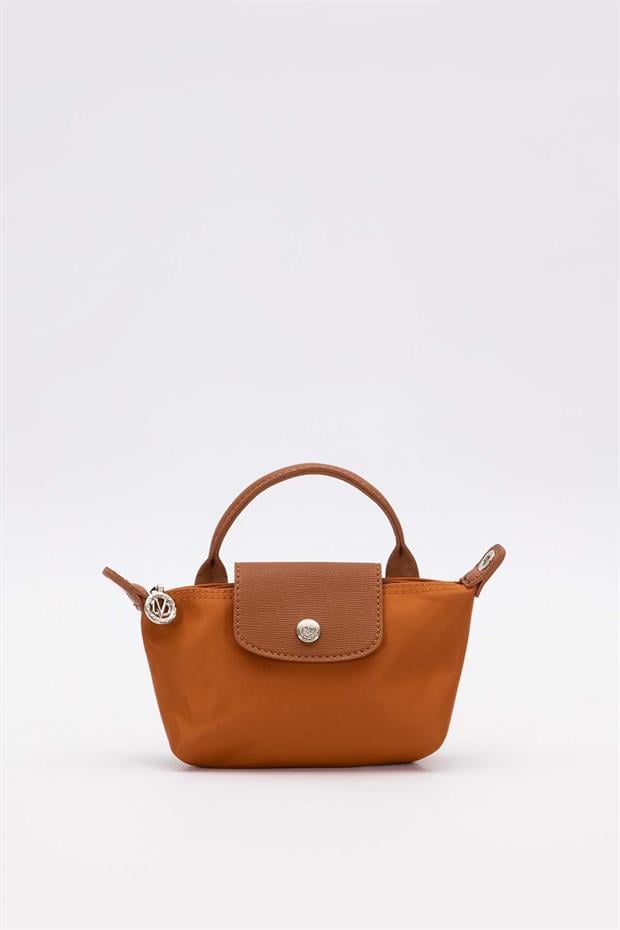 Kahve Mini Boy Deri Kapak Detaylı El Çantası