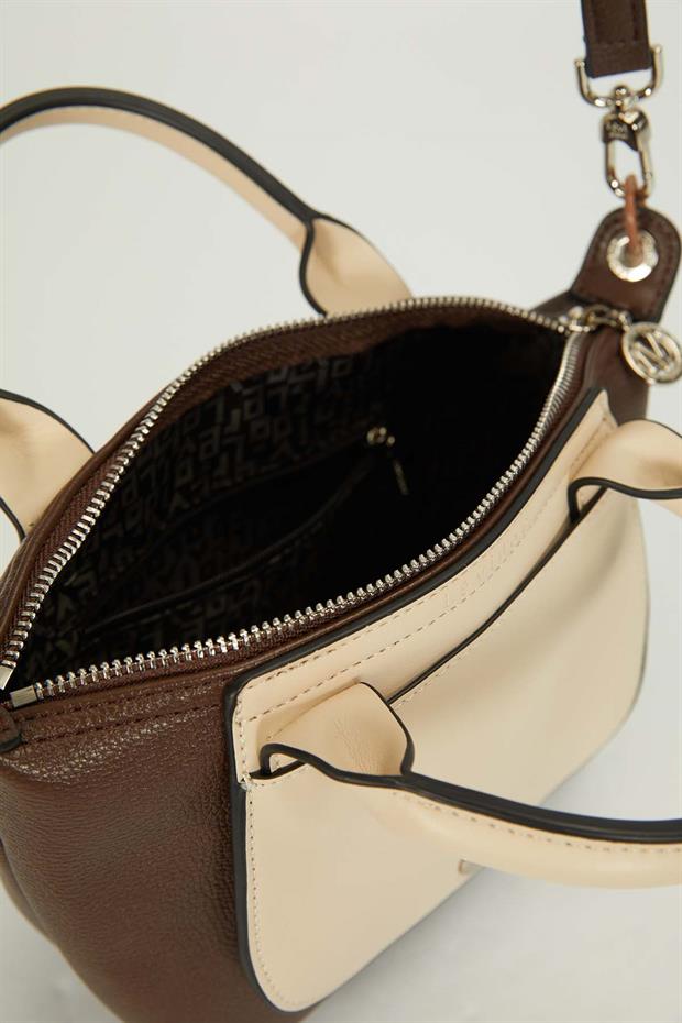 Kahve Mini Çanta Aksesuar Detaylı El Çantası