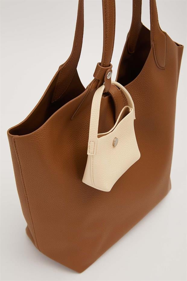 Kahve Mini Çanta Detaylı Omuz Çantası