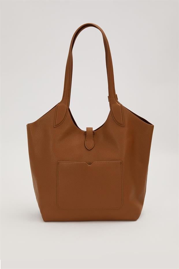 Kahve Mini Çanta Detaylı Omuz Çantası