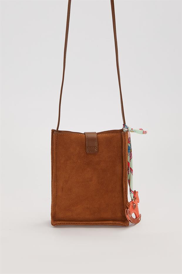 Kahve Süet Uzun Askılı Omuz Çantası