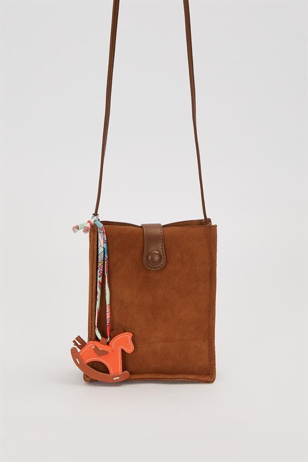 Kahve Süet Uzun Askılı Omuz Çantası