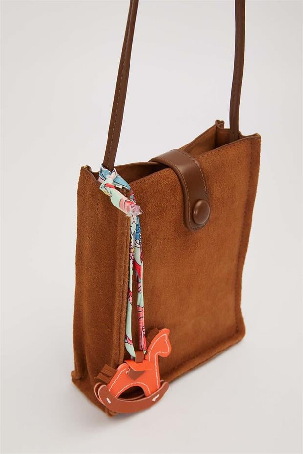 Kahve Süet Uzun Askılı Omuz Çantası