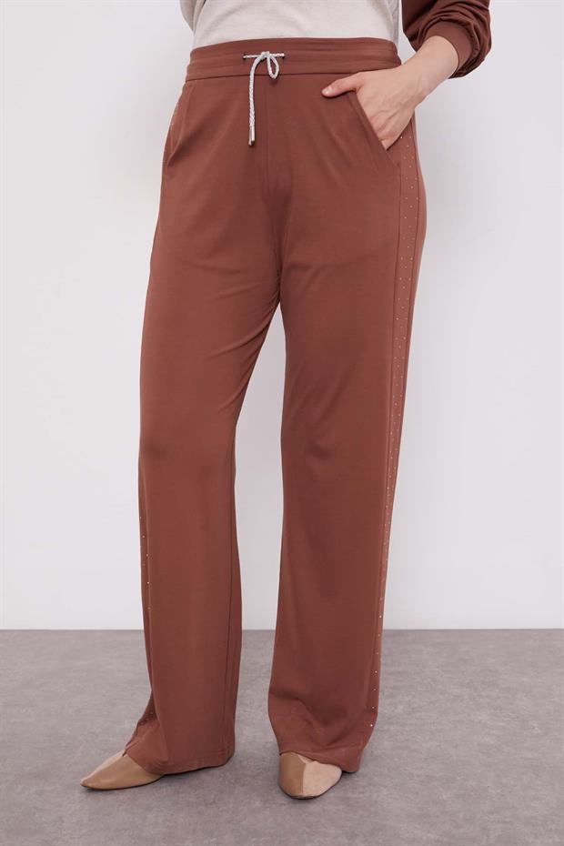 Kahve Taş Baskılı İkili Takım