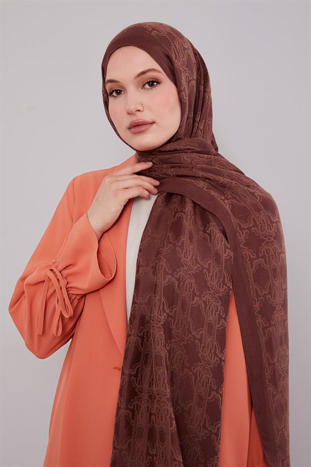 Kahve Tuğra Desen Grazia Şal