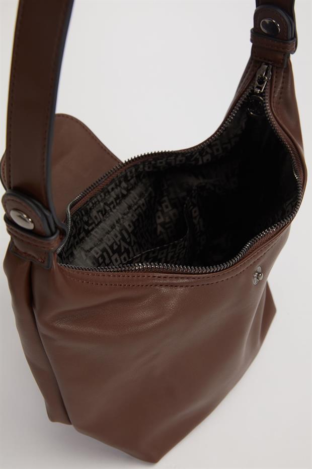 Kahve Uzatılabilir Askılı El Çantası