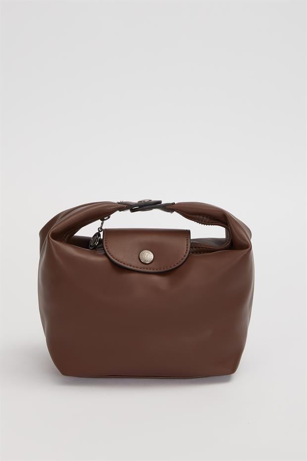 Kahve Uzatılabilir Askılı El Çantası